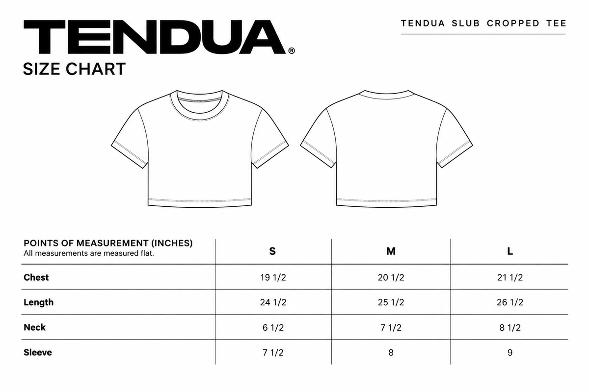 TENDUA SLUBBED CROP TEE BLK